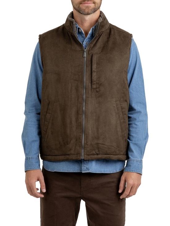 RAINFOREST Other - RAINFOREST Nubuck Sherpa Lined Micro Suede Vest Timber Brown M